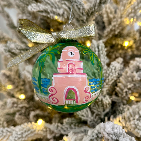 2024 Hand Painted Ornament | Worth Ave. Clock Tower