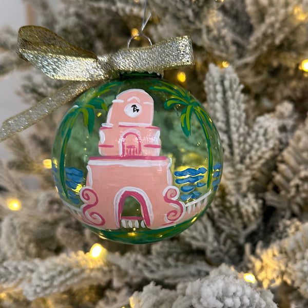 2024 Hand Painted Ornament | Worth Ave. Clock Tower