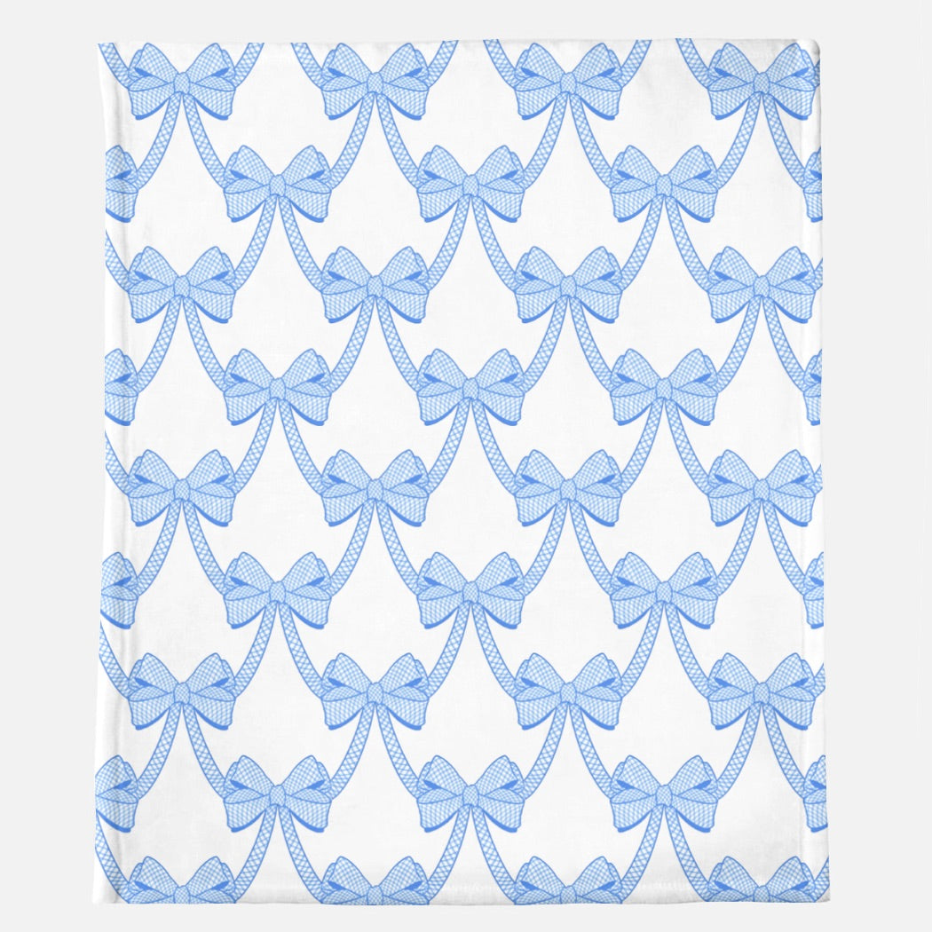 Blue Bow Throw Blanket – Katie Herman Art - Main Image