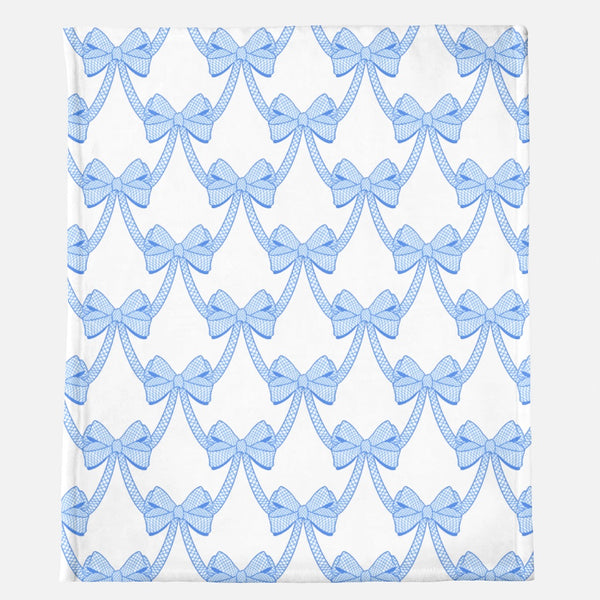 Blue Bow Throw Blanket