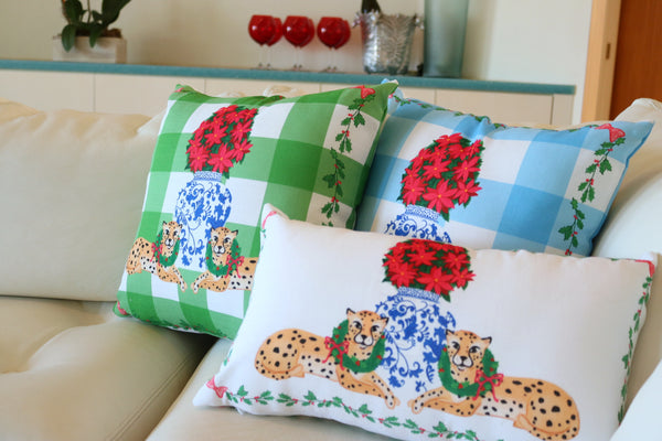 Christmas Cheetah lumbar pillow