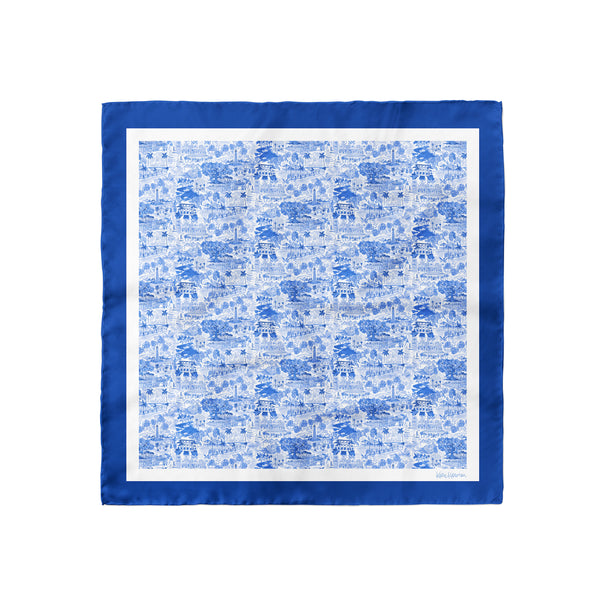 Palm Beach Scarf | Blue & White | Border