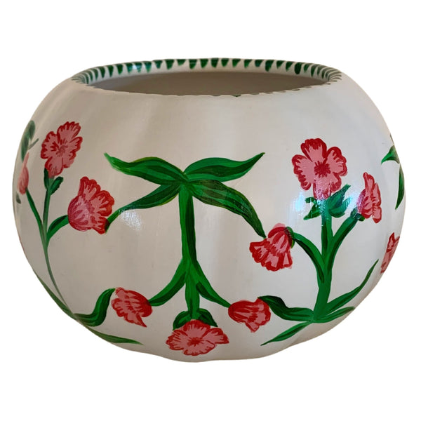 Pumpkin cachepot | medium floral block print