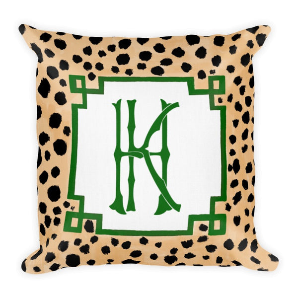 Monogram cheetah pillow