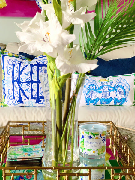 Amalfi Coast Custom monogram pillow