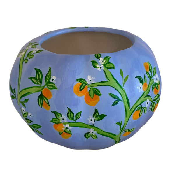 Pumpkin cachepot | petite Periwinkle citrus 1