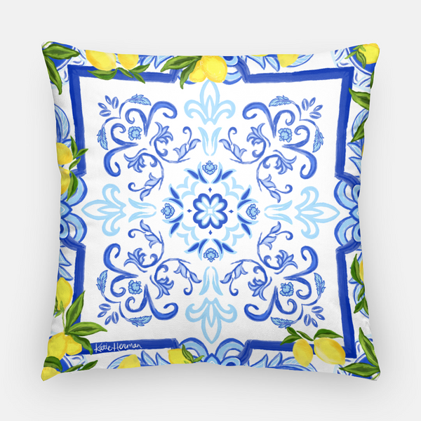 Amalfi Coast Custom monogram pillow
