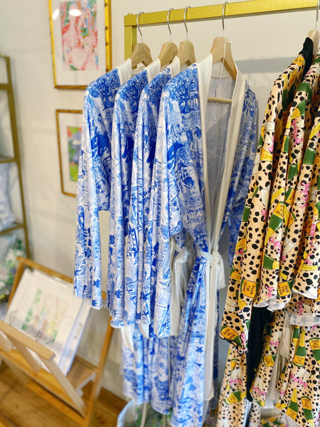 Blue & White Palm Beach | Long Robe