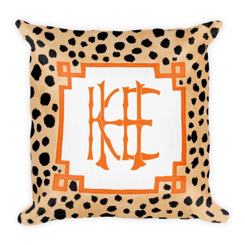 Personalized Orange Monogram Pillowcase