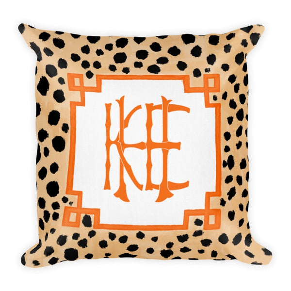 Monogram cheetah pillow