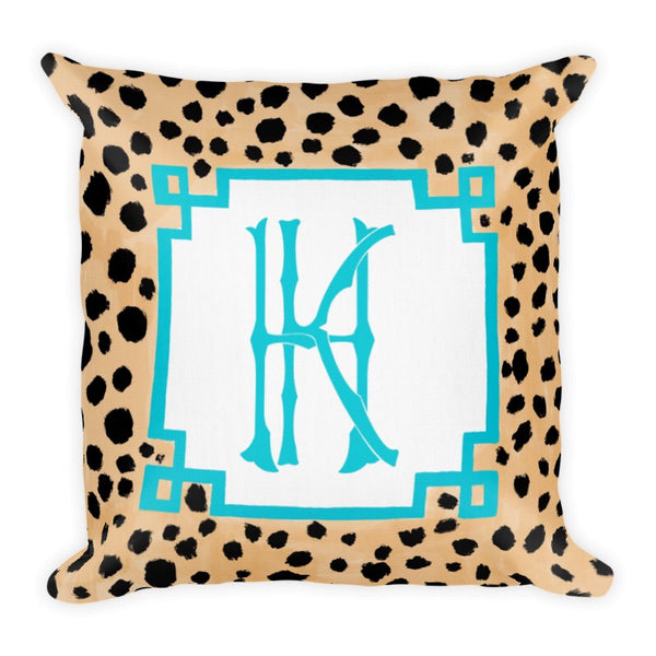 Monogram cheetah pillow