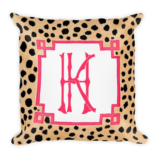 Monogram cheetah pillow