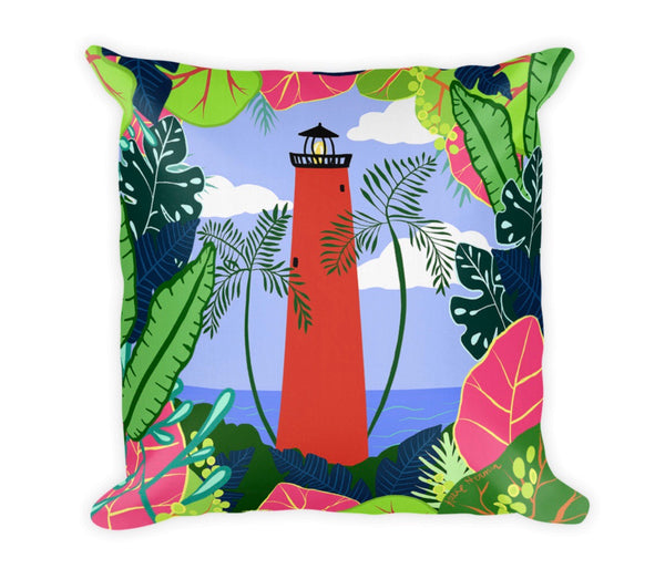 Jupiter lighthouse “Through the sea grapes” pillow