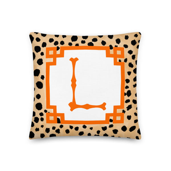 Monogram cheetah pillow