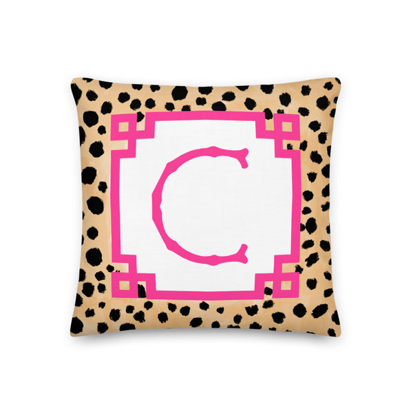 Monogram cheetah pillow