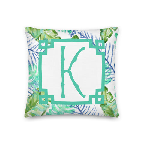 Monogram Palm Leaf Pillow