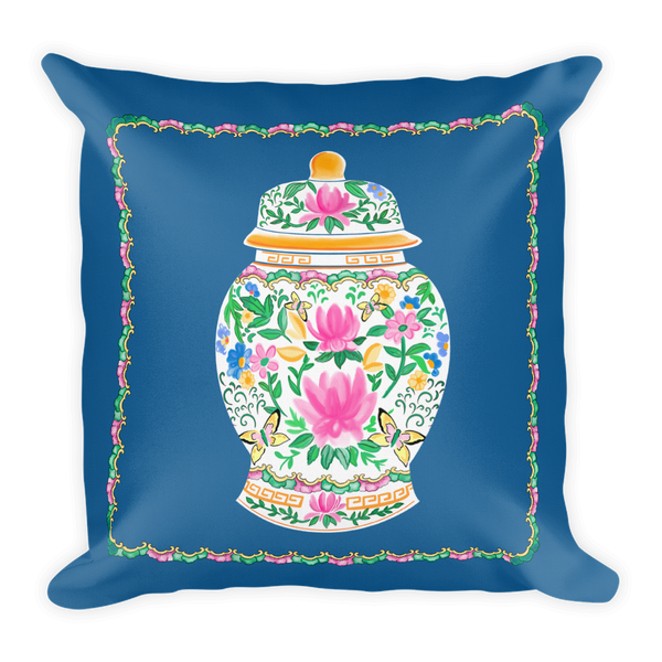 Rose Medallion Ginger Jars | Sapphire