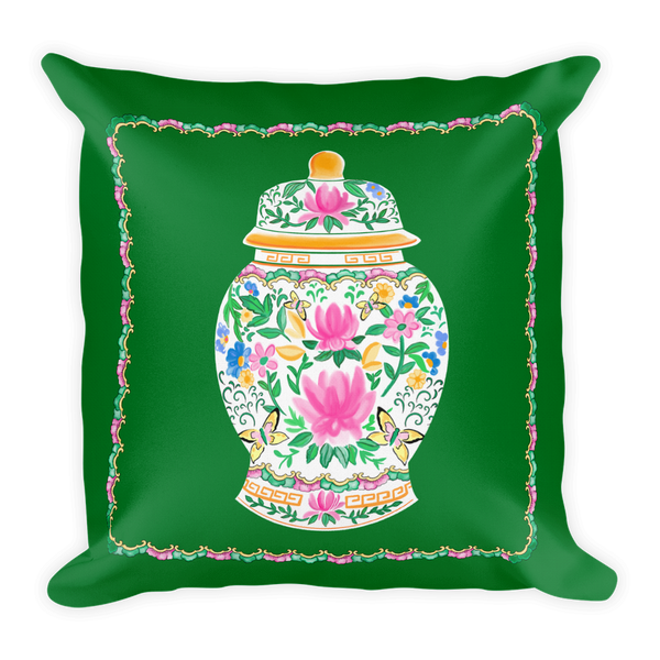 Rose Medallion Ginger Jars | Emerald