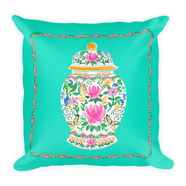 Rose Medallion Ginger Jars | Turquoise