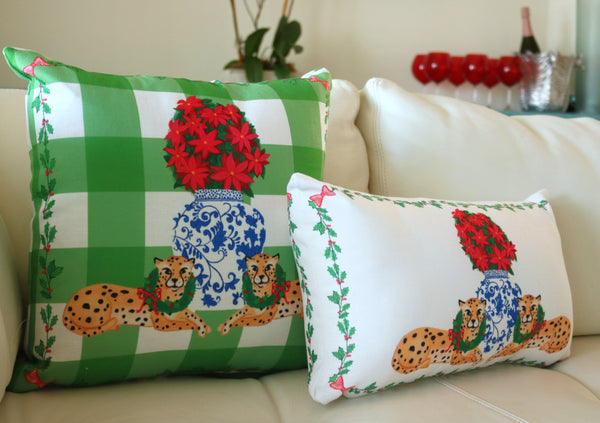 Christmas Cheetah lumbar pillow