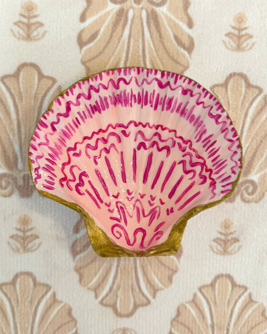 Small pink hand painted shell
