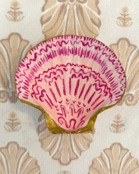 Small pink hand painted shell