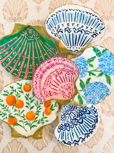 Oranges Large hand painted shell