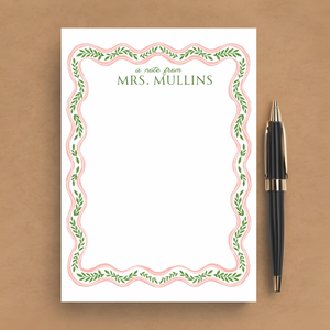 Personalized Notepad | Leafy Pink