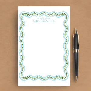 Personalized Notepad | Leafy Blue