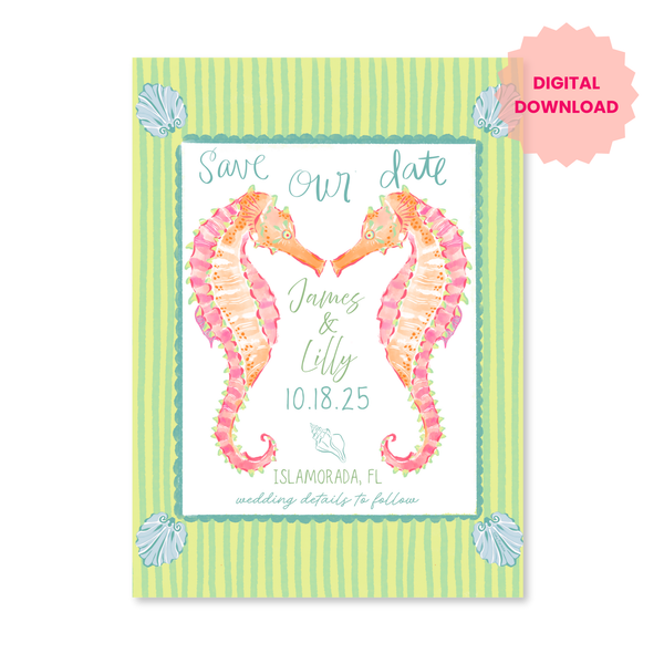 Seahorse Save The Date | Digital Download
