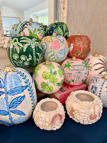 Old Florida Chinoiserie Pumpkin