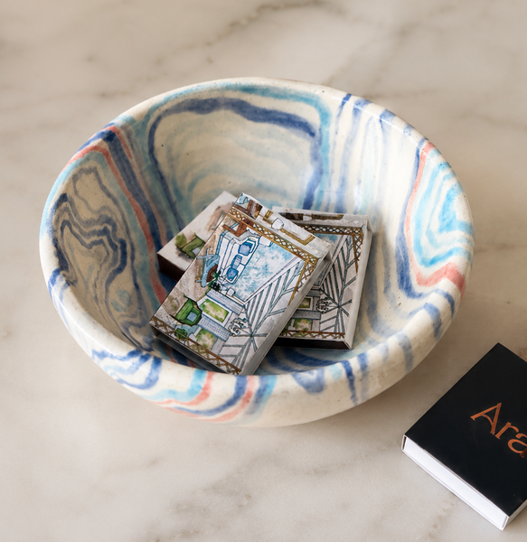 Marble Swirl Ceramic Trinket Bowl