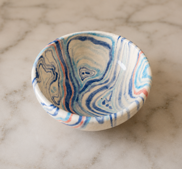 Marble Swirl Ceramic Trinket Bowl