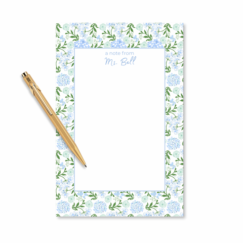 Personalized Notepad | Nantucket Hydrangeas
