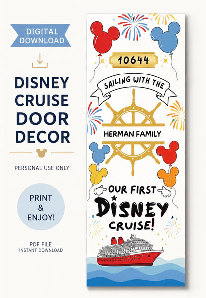 Dinsey Cruise Door banner | Digital Download