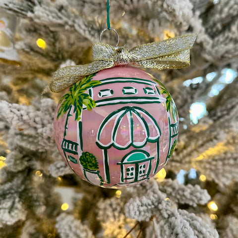 2024 Hand Painted Ornament | Palm Beach light pink