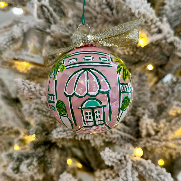 2024 Hand Painted Ornament | Palm Beach light pink