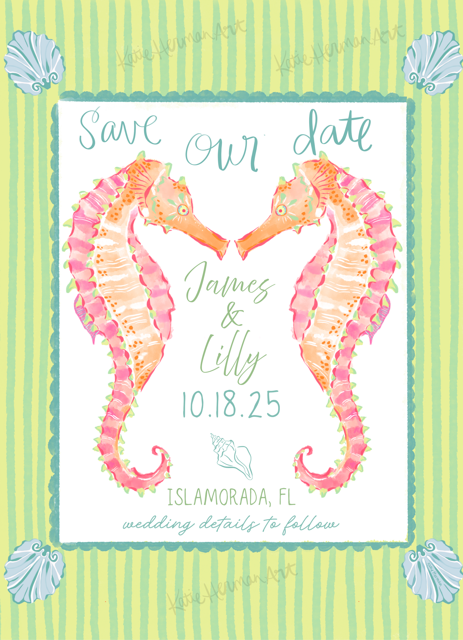 Seahorse Save The Date | Digital Download