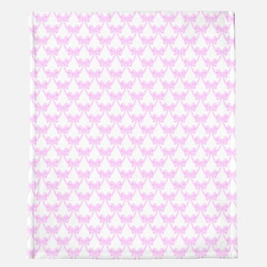 Pink Bow Throw Blanket