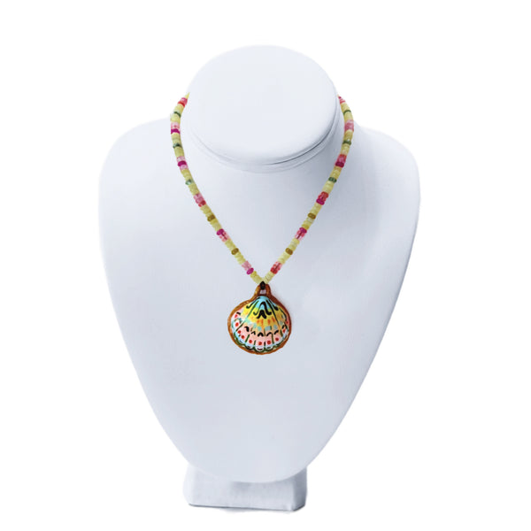 Beaded Hand Painted Shell Necklace 1
