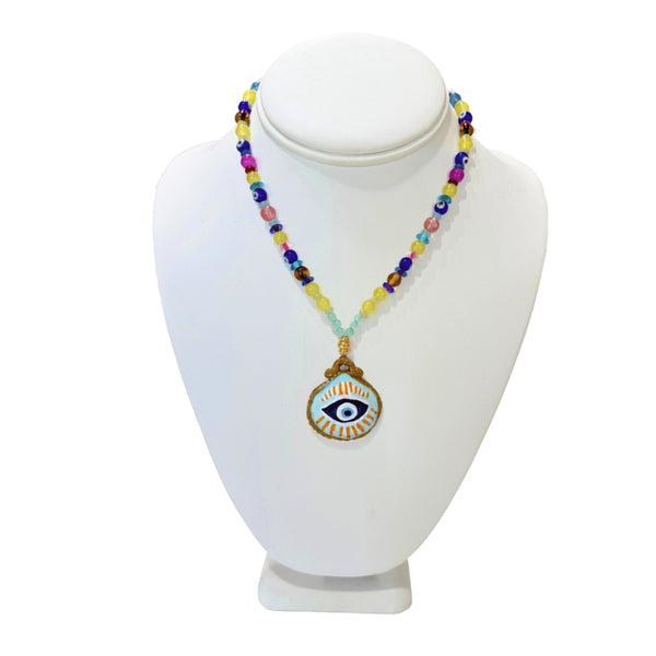 Beaded Hand Painted Shell Necklace 2