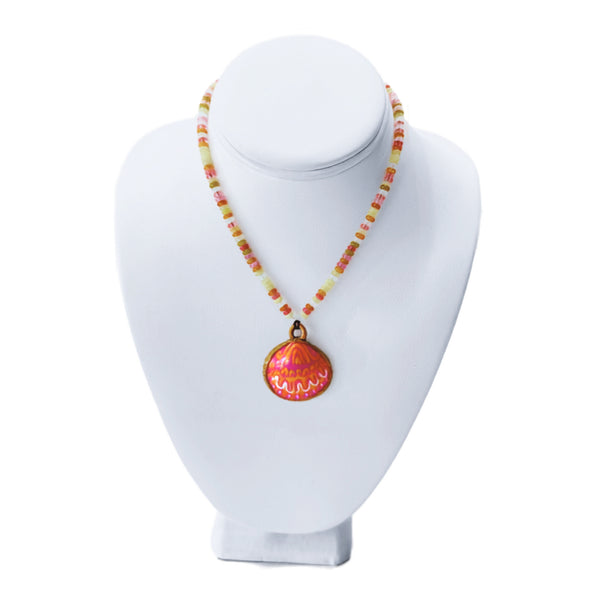 Beaded Hand Painted Shell Necklace 3