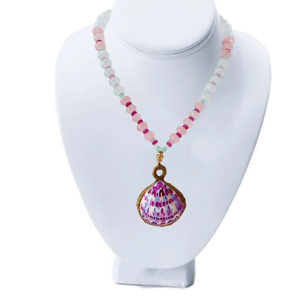 Beaded Hand Painted Shell Necklace 4