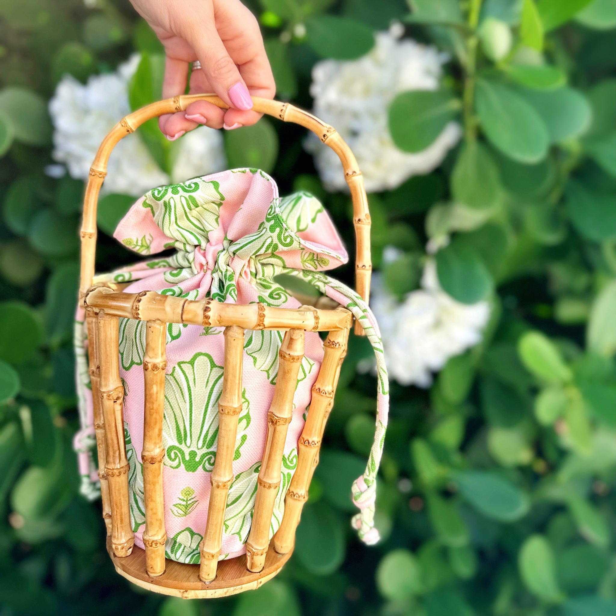 Bamboo Bucket Bag | Pink Shell-La-Vie