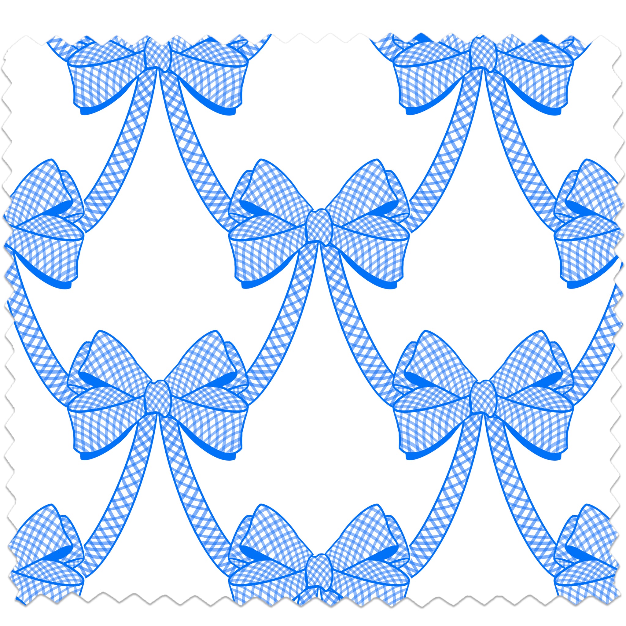 Blue and White Bow Fabric – Katie Herman Art
