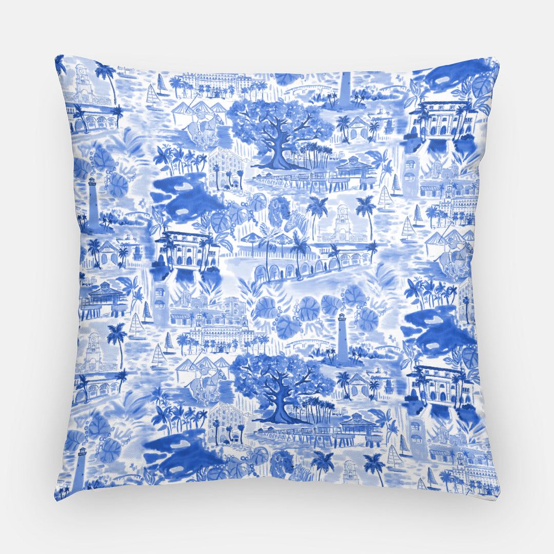 Palm Beach Pillow | Blue & White 20x20
