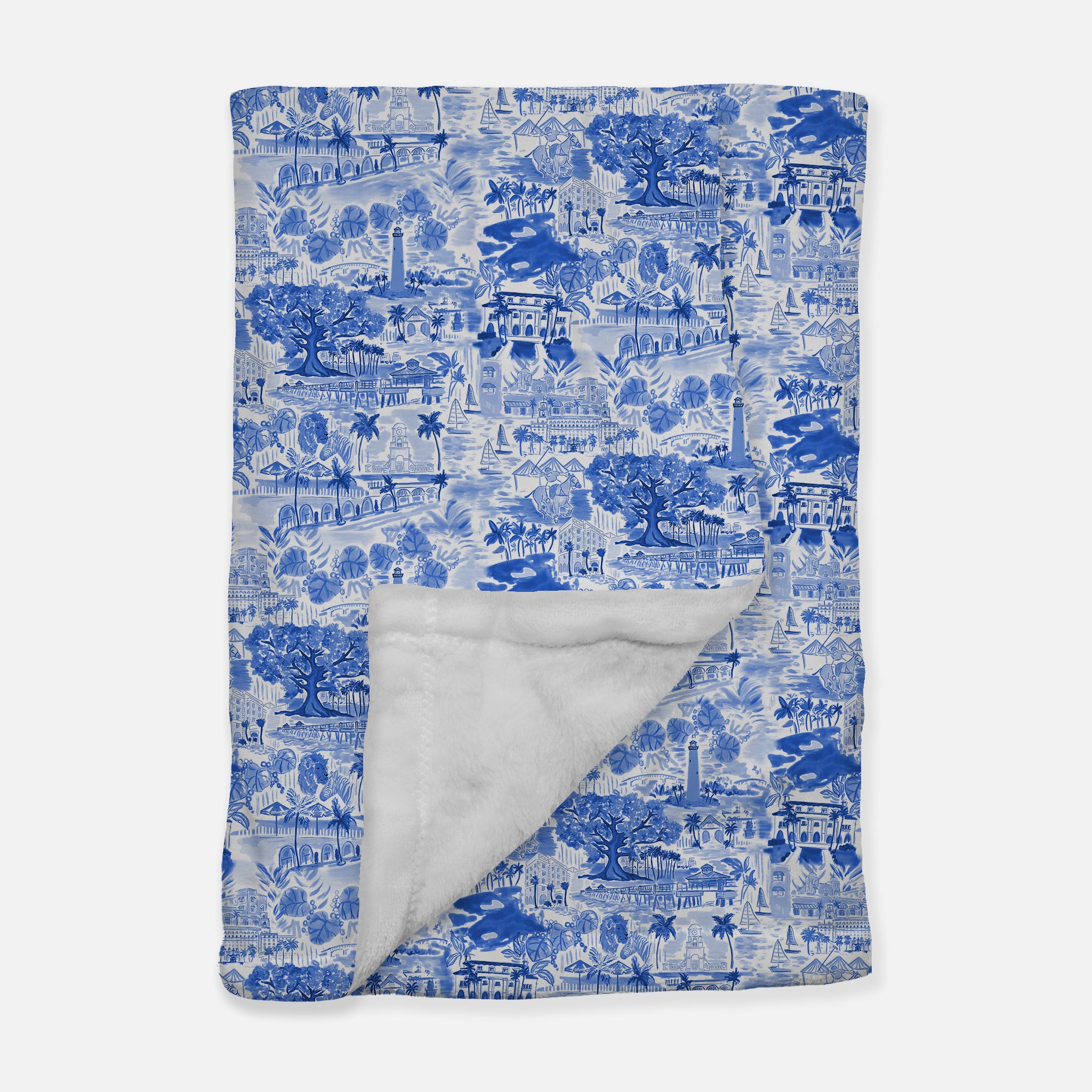 Palm Beach Blanket - Blue & White