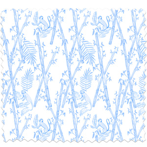 Monkey Bamboo Blue Fabric