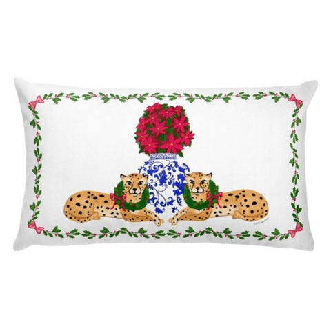 Christmas Cheetah lumbar pillow
