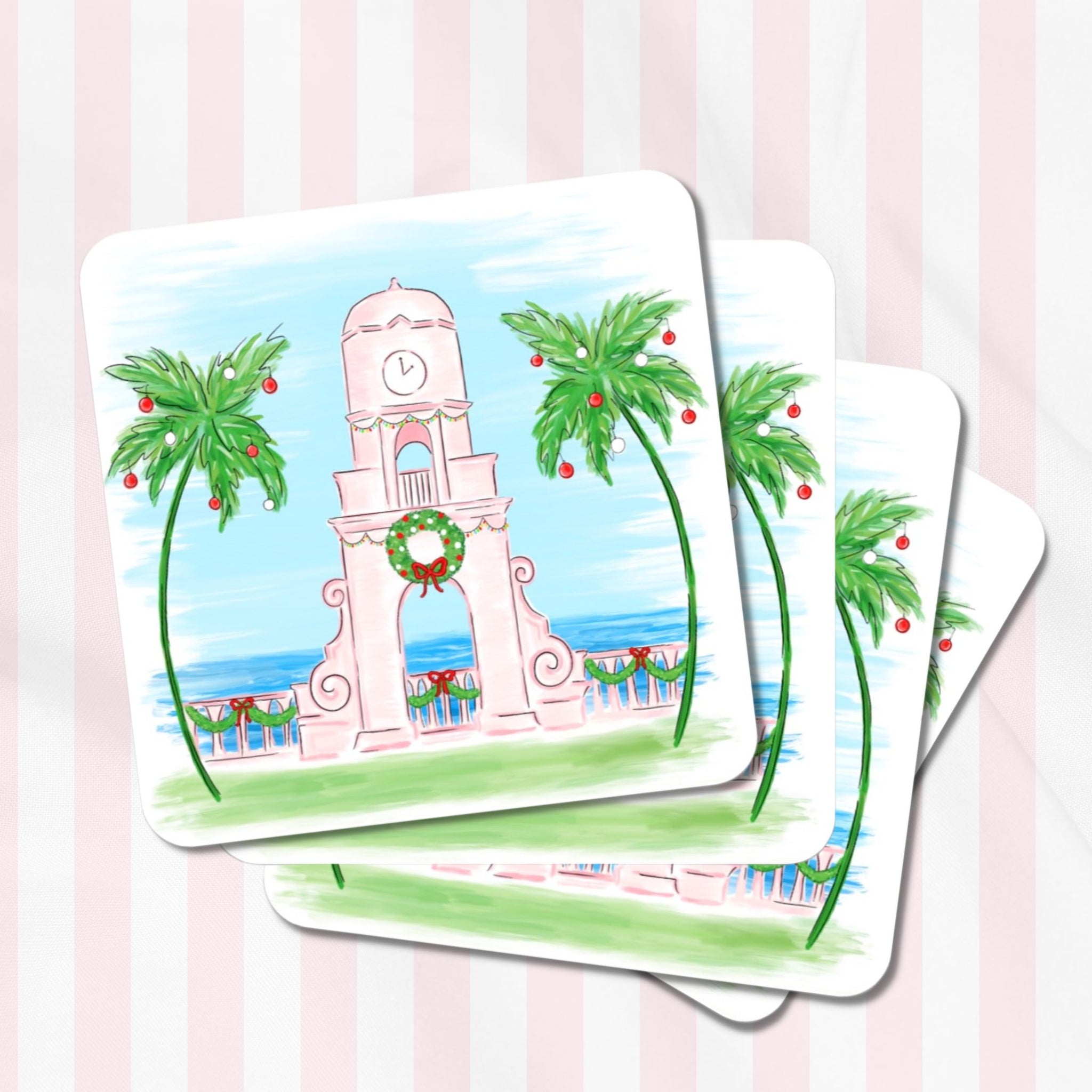Palm Beach Christmas coasters